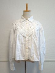 Merlette Georgica Ruched Lattice Poplin Blous マーレット 編込み シャツ ブラウス ホワイト