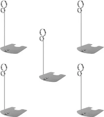 NYANDELMO ポップスタンド リングスタンド プライスカード 写真立て 5個セット(シルバー,  15cm)