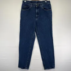 古着 リー Lee デニムパンツ 革パッチ ジーンズ ジーパン 色落ち ボタンフライ ヒゲ ジップ w34 L34  ブルー メンズ