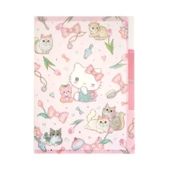 【メール便】サンリオキャラクターズxたけいみき ポケットファイル A5クリアファイル 3ポケット エレガンス ハローキティ サンリオ クローズピン おしゃれ文具 ミニクリアファイル キャラクター ガーリーイラスト グッズ 