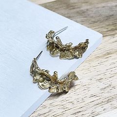 フラワー♡お花【ノワールドプーペ】ピアス ゴールド フープピアス 
