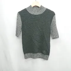 ◇ CASTELBAJAC 七分袖 ニット サイズ2 ブラック グレー レディース E  【1407020000604】