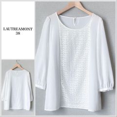 A0315【美品♪】ロートレアモン　レース切り替えブラウス
