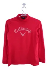 Callaway(キャロウェイ) 長袖モックネックシャツ 赤 レディース L C23233201 ゴルフ用品 2411-0071 中古