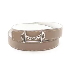 HERMES BE47+m エルメス ベルト シルバー レザー 70 レディース HERMES BE47+m エルメス ベルト シルバー レザー 70 レディース