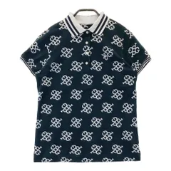 サイズ：1 PEARLY GATES パーリーゲイツ  半袖ポロシャツ PGモノグラム 総柄 ネイビー系 [240101486273] ゴルフウェア レディース ストスト