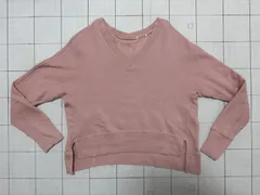 ハ2502-4-3691 フリークスストア　FREAK'S STORE　Ｖネック長袖カットソー　ピンク　S