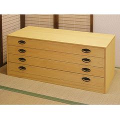 新品・国産品：桐たんす４段「咲」黄色系とのこ仕上げ　着物用　桐箪笥　桐タンス　１４営業日以内の発送