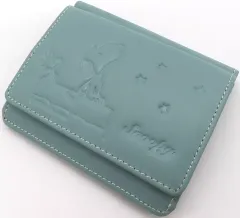 【中古】財布・パスケース スヌーピー(エメラルドグリーン) 本革コンパクト財布 「PEANUTS(SNOOPY)」