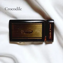 クロコダイル ベルト用バックル ゴールド×ブラック メンズ ビンテージ
