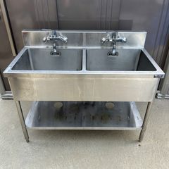 【即日発送】maruzen マルゼン 業務用 ステンレス 二槽シンク BS2-126 KVK 蛇口付き 厨房機器 丸善 ラクル厨房館