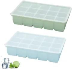 [新品※未使用] 製氷皿 四角氷 シリコン製氷機製氷グリッドスクエアシリコーンアイスキューブ型サプリメントボックス付き蓋製氷型製氷ボックス 氷トレー ふた付き 小分け ソフト 取り出し簡単 積み重ね可能で 収納が簡単 製氷器 氷ケースア 家庭用 オフィス用のサムネイル