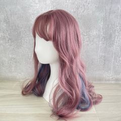 レディスウィッグ【未使用】BARSDAR ロング メッシュ フルウィッグ 京藤＆青藤 メッシュ カツラ イメチェン インナーカラー/900449★3