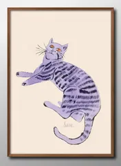 15419アンディ ウォーホル 猫　ネコ　Sam アート  A3 サイズ ポスター アート おしゃれ 絵画 インテリア 北欧 イラスト マット紙 艶消し アートパネル 額 フレーム デザイン 壁掛け ギフト 新築祝い ディスプレイ