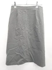 ◇ ⊂ ◎ ●未使用● UNIQLO ユニクロ ストレッチ 膝下丈 フレア スカート サイズウエスト64 グレー レディース E  【1505290022170】