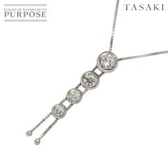 タサキ TASAKI トリロジー ダイヤ 0.51ct/0.55ct ネックレス 50cm K18 WG Pt ホワイトゴールド 750 Necklace 90292183