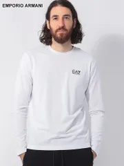 EMPORIO ARMANI (エンポリオアルマーニ) ストレッチ 胸ロゴ クルーネック 長袖 Tシャツ EA78NPT28PJVQZ メンズ (ホワイト)