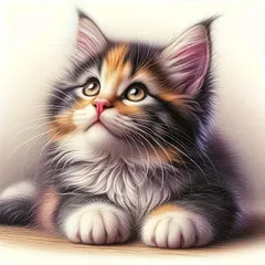 ステッカー 上を見上げるネコ 動物 ノートパソコン 15cm イラスト 三毛猫 防水 インテリア 貼り付け シール ビニール素材 アニマル 車用 窓用 おもしろ かわいい t7222