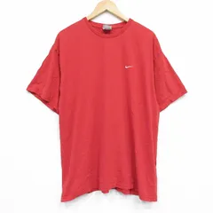 XL/古着 ナイキ NIKE 半袖 ビンテージ Tシャツ メンズ 00s ワンポイントロゴ 大きいサイズ コットン クルーネック 赤 レッド 25sep09 中古