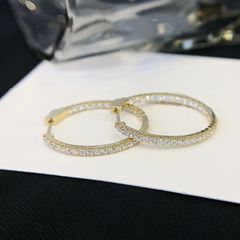 ラボグロウンダイヤモンド 選べる3サイズ フープピアス K18 シンプル 