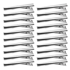 金具 ヘアアクセサリー 髪留め パーツ ヘアピン 手作りヘアピン レジン材料 シルバー 約30個入り DIY 土台 前髪クリップ ヘアクリップ (6.5cm)