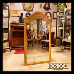 ETHAN ALLEN イーセンアーレン ウォールミラー クラムシェルアクセント 木製 テラコッタ●KB12N905