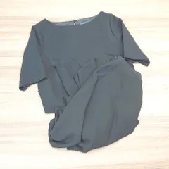 ◇ selva secreta ポリエステル生地 綺麗め 無地 シンプル ロング セットアップ サイズM ブラック レディース E 【1308160055571】