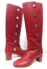 38(24cm程度)◆イタリア製  VALENTINO｜ヴァレンティノ  スタッズ ロングブーツ