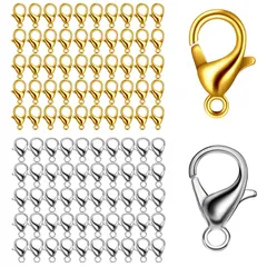 【BEAUTY PLAYER】カニカン パーツ シルバー ゴールド 各50個 100個セット 12mm メガネチェーン マスクチェーン グラスチェーン ネックレス ブレスレット アンクレット 金具 留め具 アクセサリー ストラップ パーツ ハンドメイド DIY