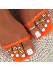 ジュエリー レディース フットアクセサリー 幾何学模様のバタフライ ハート装飾 10個セット、 レディース フットリング、女性用ジュエリー