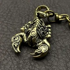 真鍮 キーホルダー キーリング ヴィンテージ ビンテージ アンティーク レトロ 真鍮製 縁起物 ハンドメイド ペンダントトップ 置物 チャーム 蠍 サソリ 101