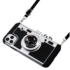 UnnFiko For iPhone 16 Plus ケース カメラデザイン おしゃれ iPhone 16 Plus ケース レトロ 3D ハードケース おもしろい 携帯保護カバー 6.7インチ アイフォン 16 ケース ネックストラップ付き (iPhon 1