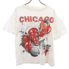 OLD オールド 90s NBA シカゴ・ブルズ 半袖 Tシャツ ホワイト Chicago Bulls シングルステッチ レディース 古着