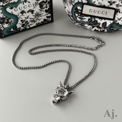 GUCCI アンガーフォレスト　ウルフヘッドネックレス レア】GUCCI アンガーフォレスト ウルフ ネックレス ウルフ