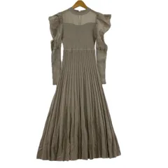 MERCURYDUO マーキュリーデュオ  異素材切替ワンピース sizeM/ベージュ