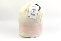 アディダス ニットキャップ 未使用 ビーニー スポーツウエア 帽子 ブランド レディース ﾌﾘｰサイズ アイボリー系 adidas 【中古】