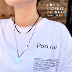 【5色】職人が1つ1つ丁寧に編み込んだワックスコードとチェーンのレイヤードネックレス。レディース メンズ  ペア チェーン レイヤード アクセサリー ロングネックレス チョーカー ワックスコード アクセ エスニック シンプル プレゼント ギフト