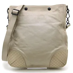 【中古 良品】BOTTEGA VENETA ボッテガヴェネタ ショルダーバッグ イントレチャート スコルピート 309540 ライトグレー レザー イタリア製 革 斜め掛け クロスボディ レザーバッグ