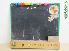 【中古】M▽花菱工業 木のおもちゃ こくばんセット 黒板 当時物 レトロ 箱付 (38586)