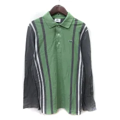 ラコステ LACOSTE SPORT ポロシャツ 鹿の子 長袖 ワッペン ストライプ 3 M～L マルチカラー /YI