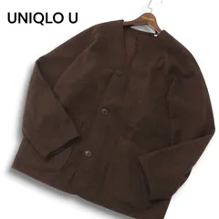 UNIQLO U ユニクロ ユー ルメール 秋冬 ウール混 フリース カーディガン ノーカラー ジャケット Sz.XL メンズ 大きいサイズ