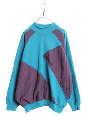 【お得なクーポン配布中!】 80s アディダス モックネック スウェット メンズ L / 古着 ヴィンテージ トレーナー ナイロン 裏起毛 ワンポイント トレフォイル ロゴ刺繍