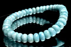 【１点物】癒しの波模様！ ラリマー　3.5-5.5x8mm　ボタン ブレスレット パワーストーン 天然石 _MA6717