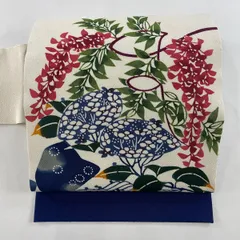 紅型染 伝統工芸 鈴木洋行 花草/木の実 薄紫色 紬 正絹 六通