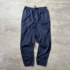 90s NIKE ナイロンパンツ　裾ジップ　刺繍NIKE M  ネイビー