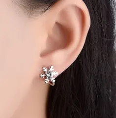 【全国送料無料】六花(雪の結晶)イヤリング(両耳用)
