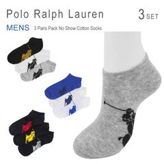 新品未使用 ポロ ラルフローレン 靴下 メンズ ソックス ショートソックス スニーカーソックス くるぶし アンクルソックス ビッグポニー 3足セット 827025PK