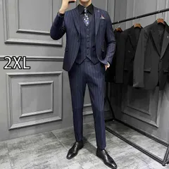 [2XL ]春 コーデ メンズ  服 シンプル ファッション オシャレ 大人 かっこいい 大きいサイズ ストリート 紳士服 ワン ボタン ストライプ スーツ ハイエンド ビジネス カジュアル フォーマル 結婚式 スリム