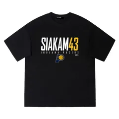 Tシャツ パスカル・シアカム 43番 綿100% メンズ スポーツ リラックス 半袖 夏 ユニセックス バスケットボール 応援 ブラック