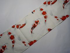 ☆ふんどし☆アイボリーに錦鯉模様の六尺褌２０ｃｍ×２８０ｃｍ「褌工房さっぽろ」